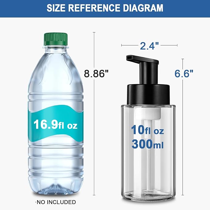 RYTOXILO Foaming Soap Dispenser, 10 oz/300ml Foaming Hand Soap Dispenser - Image 3