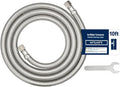 10ft Ice Maker Water Line Stainless Steel Braided – Flexible Refrigerator Water Supply Tube with 1/4" Quick Connect Fitting, Universal Fit
