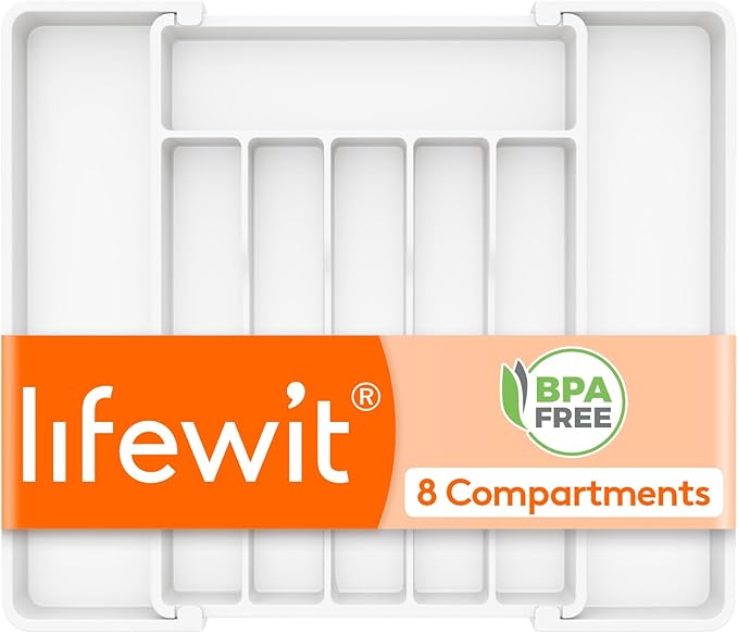 Lifewit Expandable Silverware Drawer Organizer, Kitchen Utensil Tray | BPA-free by Lifewit