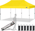 Eurmax USA 10'x20' Pop Up Canopy Tent Commercial Instant Canopies with Heavy Duty Roller Bag,Bonus 6 Sand Weights Bags (Yellow)
