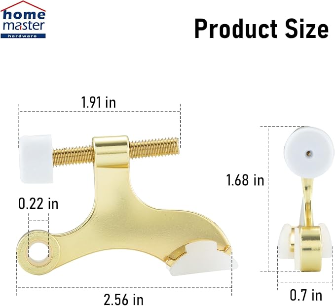 Hinge Pin Door Stop, Adjustable Door Stopper Hinge, 12 Pack | Heavy Duty Zinc - Image 2