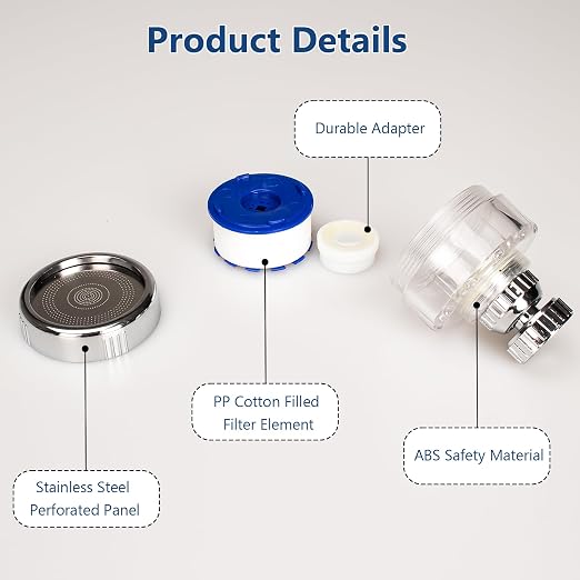 7Pcs Sink Water Filter with Filter Elements Set, Universal Sink Faucet Filter - Image 8