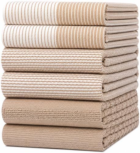 Premium Kitchen Towels 6 Pack 100% Cotton by BumbleTowels