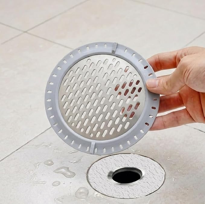 2 Pack Round Shower Drain Hair Catcher Stainless Steel | Anti-Clog Hair Stopper - Image 3