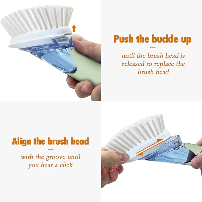 RIMAY Soap Dispensing Dish Brush Dish Scrubber - Image 5