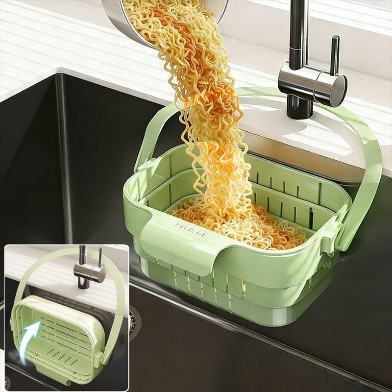 Foldable Hanging Sink Drain Basket No-Drill Removable Sink Filter - Image 2