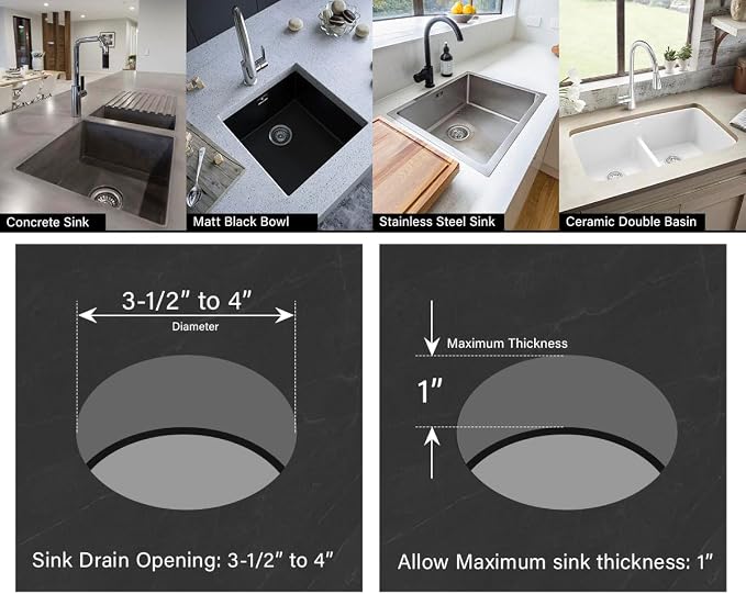 Highcraft 9733 Kitchen Sink Stainless Steel Drain Assembly - Image 8