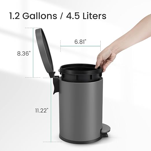 Cesun Small Round Bathroom Trash Can - Image 6