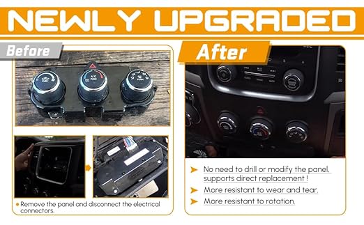 AC Heater Climate Control Unit Heat Defrost Compatible with RAM 1500 2500 3500 2013-2018 HVAC Climate Control Replace 68268189AA 68105021AC 68105021AD 68105021AE 68105021AF 68226600AA
