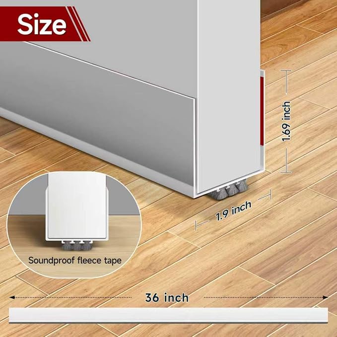 Weather Stripping Door Seal, 36” Length Cuttable Door Draft Stopper, Strong - Image 7
