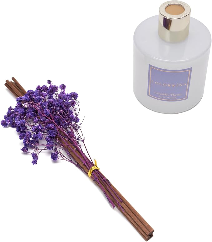 Premium Reed Diffuser Set with Preserved Baby's Breath & Cotton Stick Lavender - Image 3