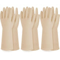 Rubber Dishwashing Gloves, Non-Slip Kitchen, Ivory Small, 3 Pairs | Korean by QualityKitchenandHome