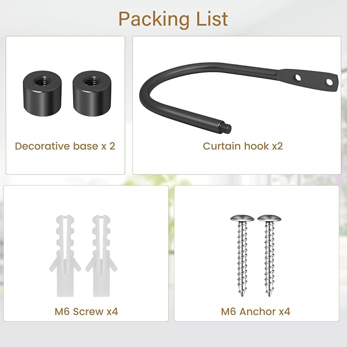 HIKMLK Minimalist Curtain Holdbacks 2pcs, 100% Cast Iron Solid Heavy Duty Metal - Image 4