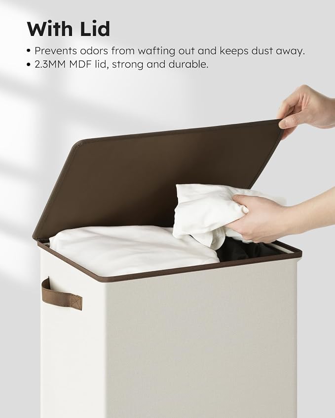 SOLEDI 90L Laundry Hamper with Lid, Large Collapsible Laundry Basket | Sturdy - Image 5