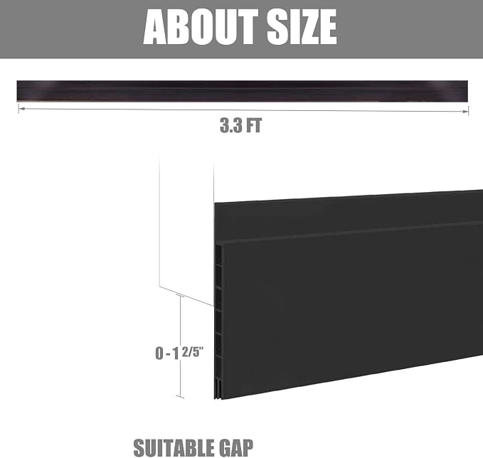 Upgraded Door Draft Stopper for Large Gap, Widened Door Sweep Seal Gap Up to - Image 5