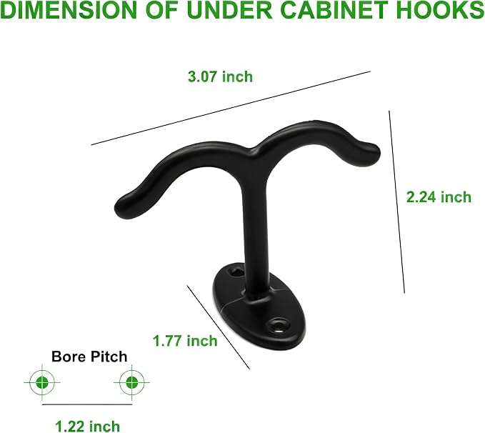 10 Pcs Zinc Alloy Ceiling Double Hook Cabinet Wardrobe Coat Towel Hat Hook - Image 2