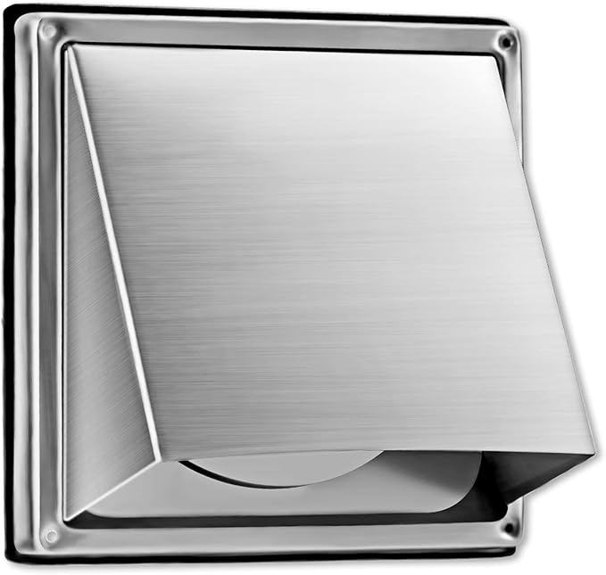 4-Inch External Extractor Wall Vent Cushioned Non Return Flap