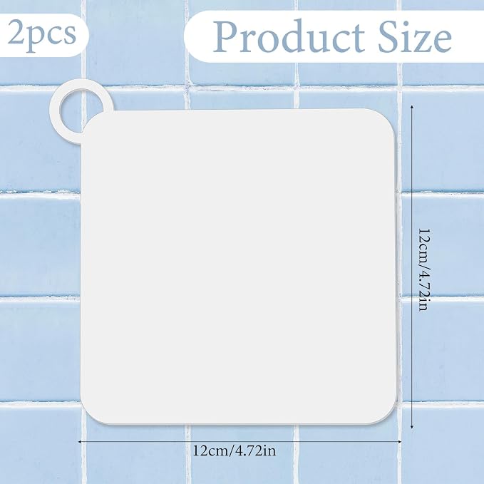 Drain Covers to Keep Bugs Out 2 Pieces Silicone Shower Drain Cover Square - Image 2