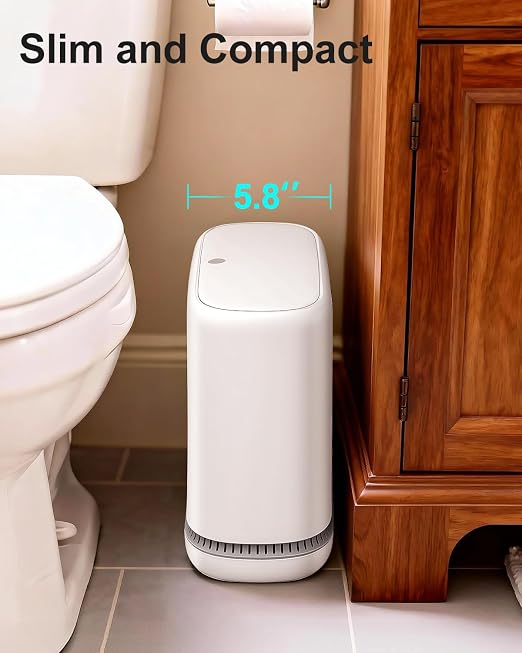 2.3 Gallon Slim Small Bathroom Trash Can - Image 2