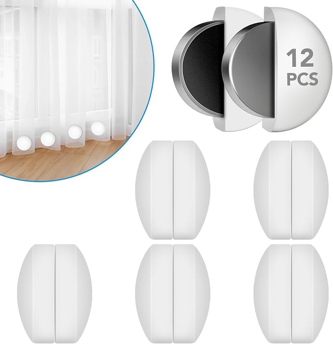 YixangDD 12 Pack Shower Curtain Weights, Magnetic Curtain Weights, 6 Pairs by YixangDD