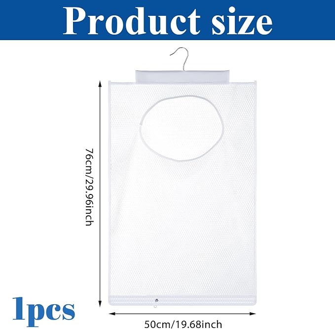 Hanging Laundry Hamper, Dirty Clothes Basket Foldable Wall Hanging Laundry - Image 2