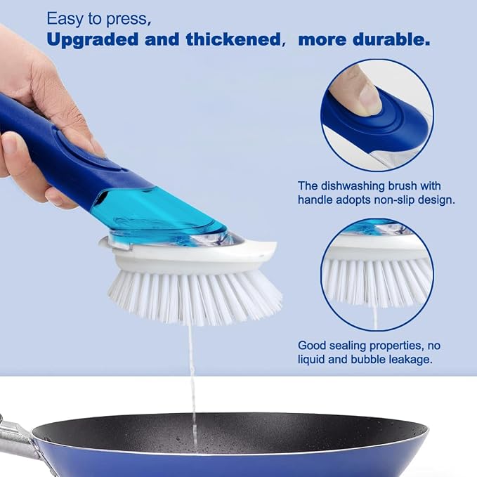 CELOX Dish Brush with Soap Dispenser, Soap Dispensing Brush with Handle - Image 5