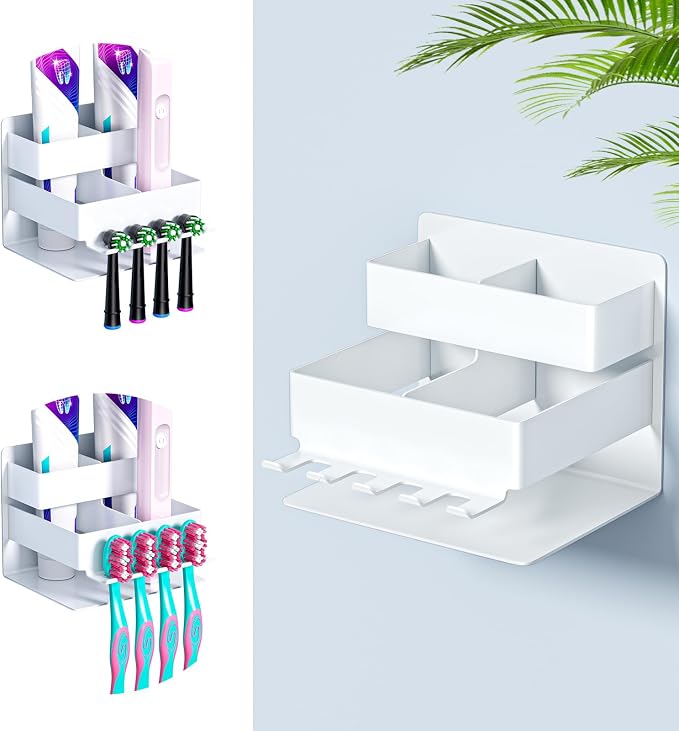 Electric Toothbrush Head Holder, Electric Toothbrush Holders Wall Mounted by WAYASI