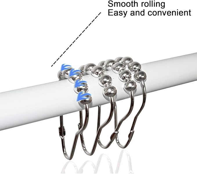 Shower Curtain Hooks Rings, Rustproof Metal Shower Curtain Rings - Image 6