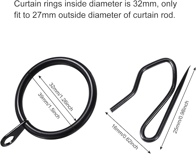 Hotop 30 Pcs Metal Curtain Rings - Image 2