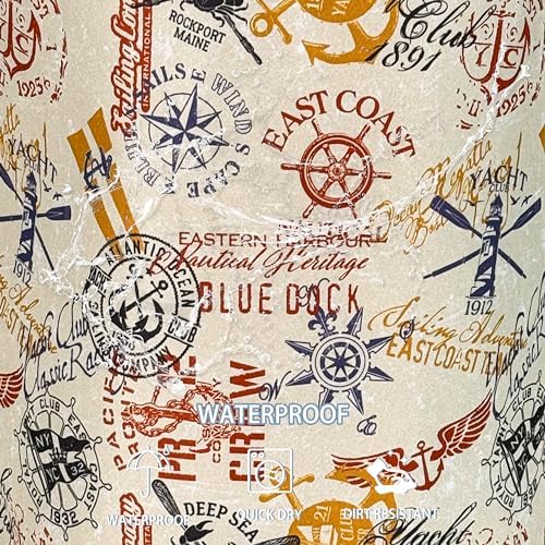 Anchor Compass Laundry Basket Foldable Waterproof Hamper 18.9 x 16.5 Inch - Image 4