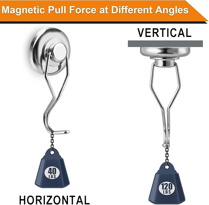 DIYMAG Magnetic Hooks, 120LBS Heavy Duty 16 Pack 2026 Cruise Ship Essentials - Image 3