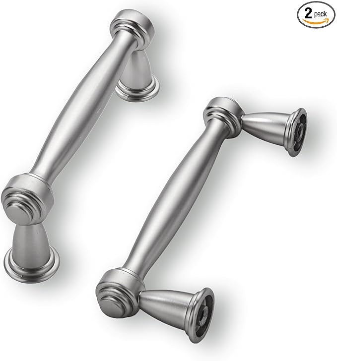 khtumeware 2 Pack 3 Inch(76mm) Brushed Satin Nickel Cabinet Pulls Kitchen Cabinet Handles Cabinet Hardware for Cupboard Drawer Handles Dresser Pulls