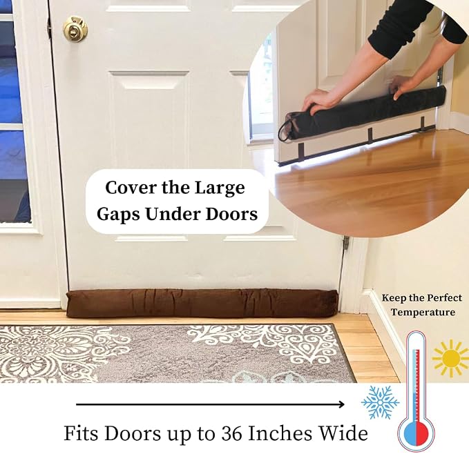 Evelots 36-Inch Magnetic Door Draft, Under Door Noise Stopper, Air Blocker | - Image 4