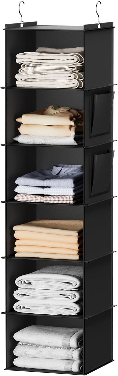 YOUDENOVA Hanging Closet Organizer and Storage, 2 Side Pockets, Clothes by YOUDENOVA