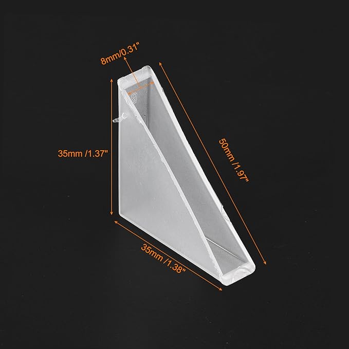 uxcell 20Pcs Plastic Corner Protectors 8x50mm Right Angle Shape Glass Corner Guards Cushion for Corner Protection of Glass, Mirror, Tile, White
