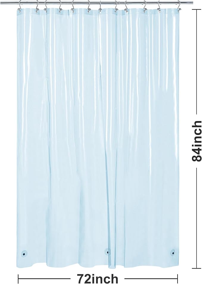 Barossa Design Extra Long Shower Curtain Liner Clear Blue - Image 7