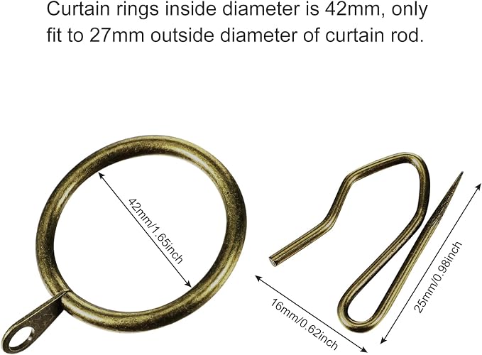 Hotop 30 Pcs Metal Curtain Rings - Image 2