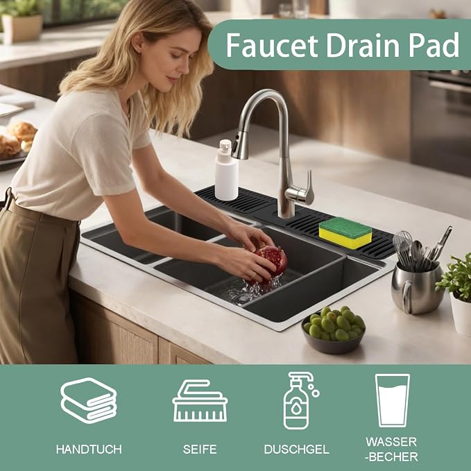 24 Inch Faucet Mat for Kitchen Sink Silicone Folding Faucet Mat for Bathroom - Image 6