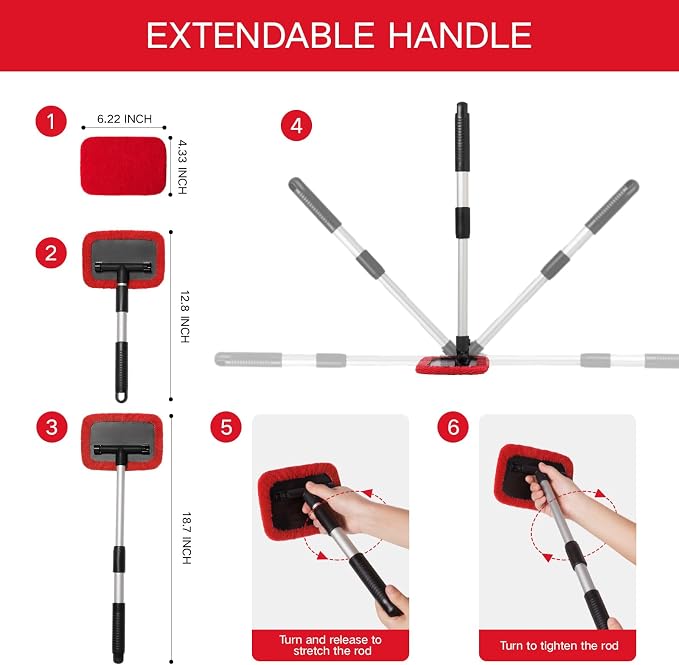 Qydipclin 11pcs Windshield Cleaner Tool, Car Window Cleaning Wash Kit - Image 5