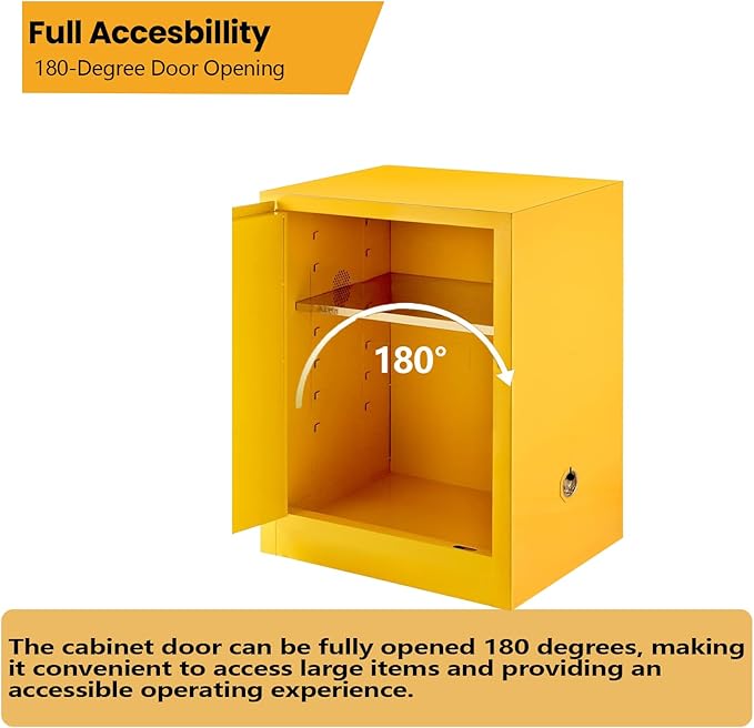 Flammable Cabinet - 21" D * 21" W * 26''H, Adjustable Shelf Height Flammable Storage Cabinet for Industrial Commercial and Home