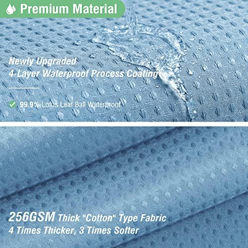 Dynamene Long Waffle Shower Curtain 256 GSM Heavy 72"x78" Moonlight Blue - Image 4