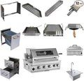 Outdoor Kitchen Kit, Built-in 32 inch LPG Gas Grill 60000 BTU Stainless Steel Four burners Grills,DIY Combo Outdoor Kitchen Island, 12 in 1 BBQ Tool Set Best of Backyard Gourmet Package Deal