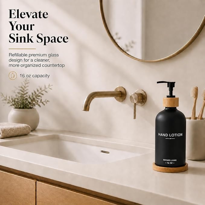 Dish Soap Dispenser, 16OZ Glass Kitchen Soap Dispenser - Image 2