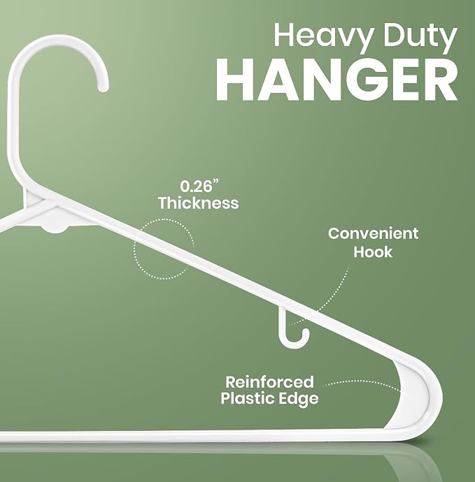 Utopia Home Plastic Hangers, 30 Pack | Space saving | Durable & strong | Closet - Image 2