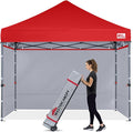 MASTERCANOPY Heavy Duty Pop-up Canopy Tent with Sidewalls (10x10,Red)