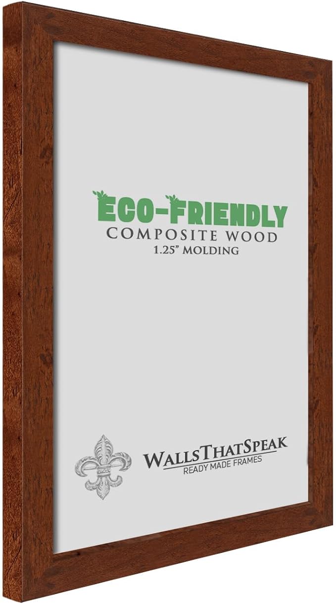 wallsthatspeak 23x33 Dark Walnut Rustic Pine Picture Frame for Puzzles Posters Photos or Artwork