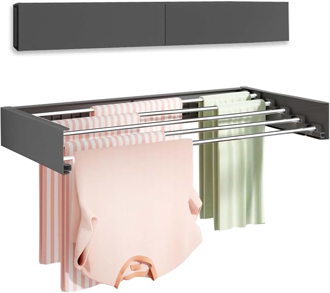 Vikaqi Wall Mounted Clothes Drying Rack 32", Foldable Wall Mount Laundry Rack by DiscovertheEleganceofAir-drying