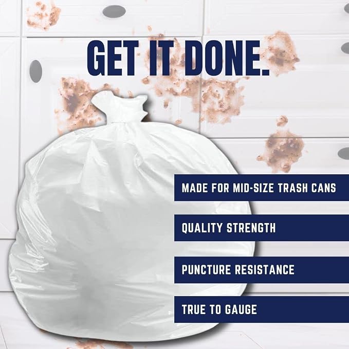 Plasticplace 20-30 Gallon Trash Bags │ 0.7 Mil │ White Garbage Can Liners │ 30" - Image 4