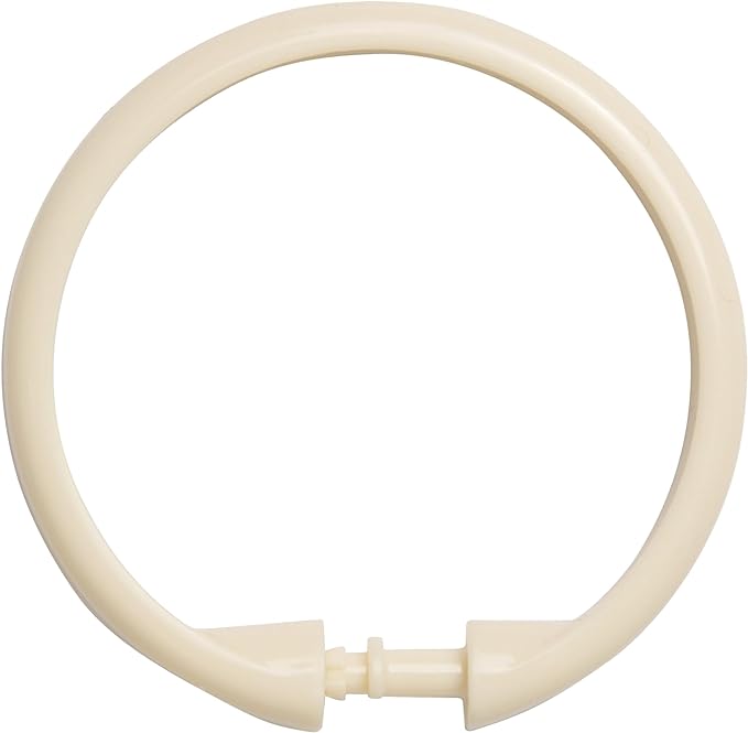Kenney - Shower Curtain Rings, Rust-Proof Plastic Hooks by Kenney