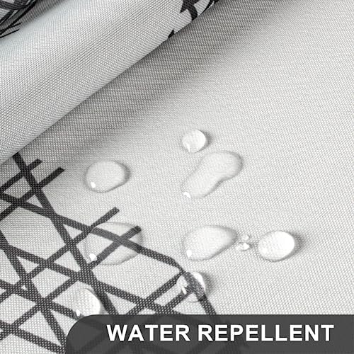 AmazerBath Grey Shower Curtain, Washable Cloth Gray Dots Shower Curtain Sets - Image 4